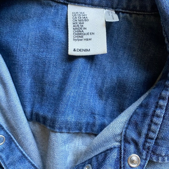 USA American flag denim blue jean button up shirt - Picture 5 of 5